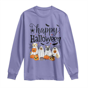 Happy Halloween Dog Ghost Spooky Season Long Sleeve Shirt TS11 Violet Print Your Wear