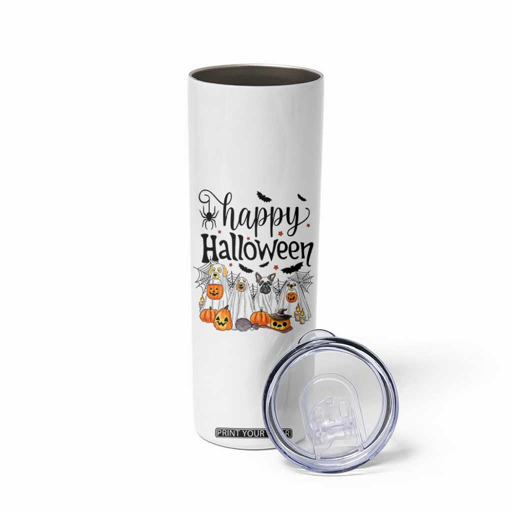 Happy Halloween Dog Ghost Spooky Season Skinny Tumbler TS11 Print Your Wear
