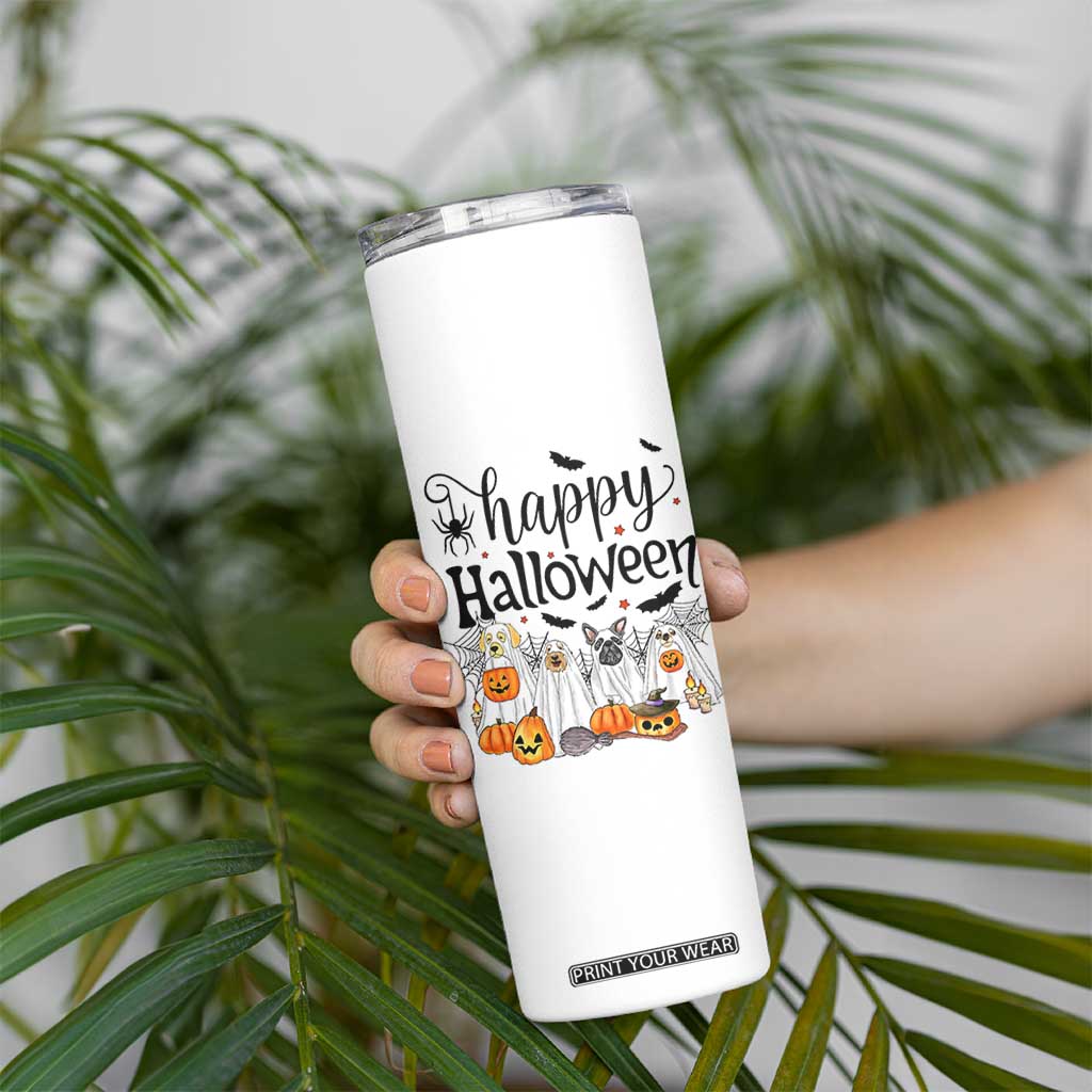 Happy Halloween Dog Ghost Spooky Season Skinny Tumbler TS11 Print Your Wear