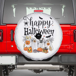 Happy Halloween Dog Ghost Spooky Season Spare Tire Cover TS11 White Print Your Wear
