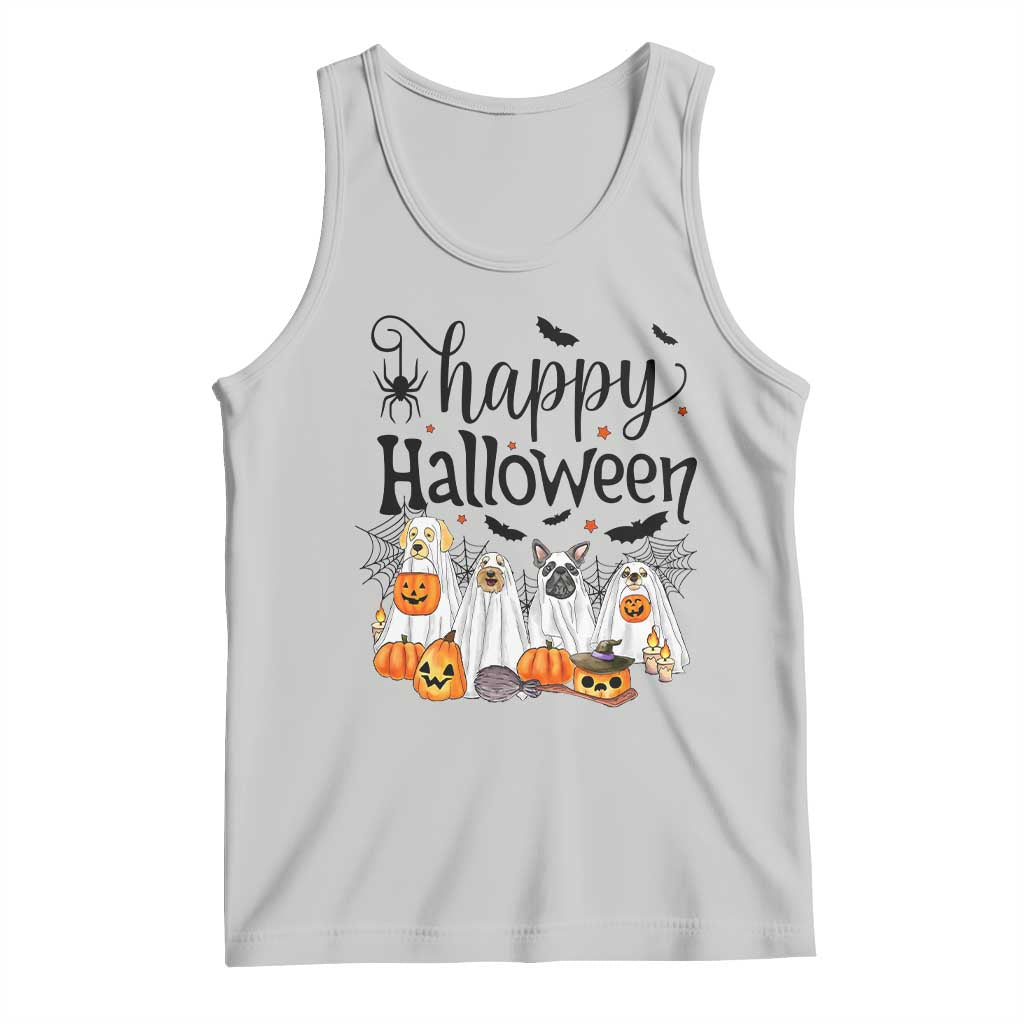 Happy Halloween Dog Ghost Spooky Season Tank Top TS11 Ash Print Your Wear