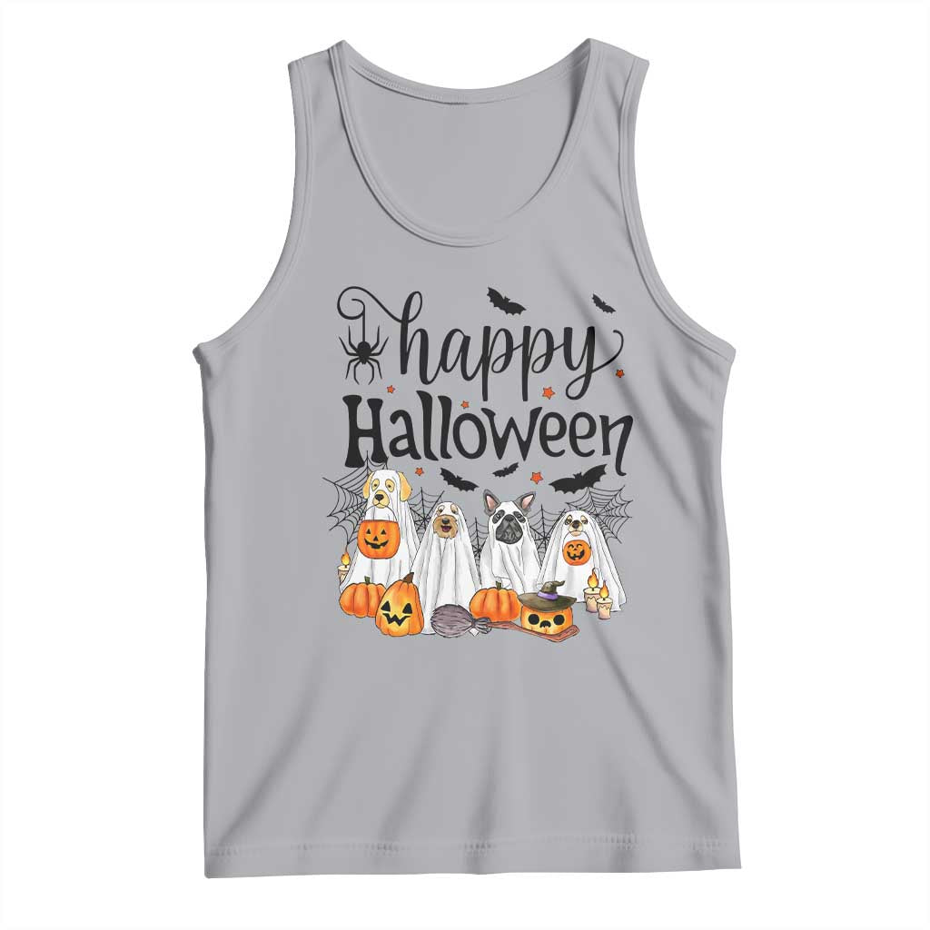 Happy Halloween Dog Ghost Spooky Season Tank Top TS11 Athletic Heather Print Your Wear