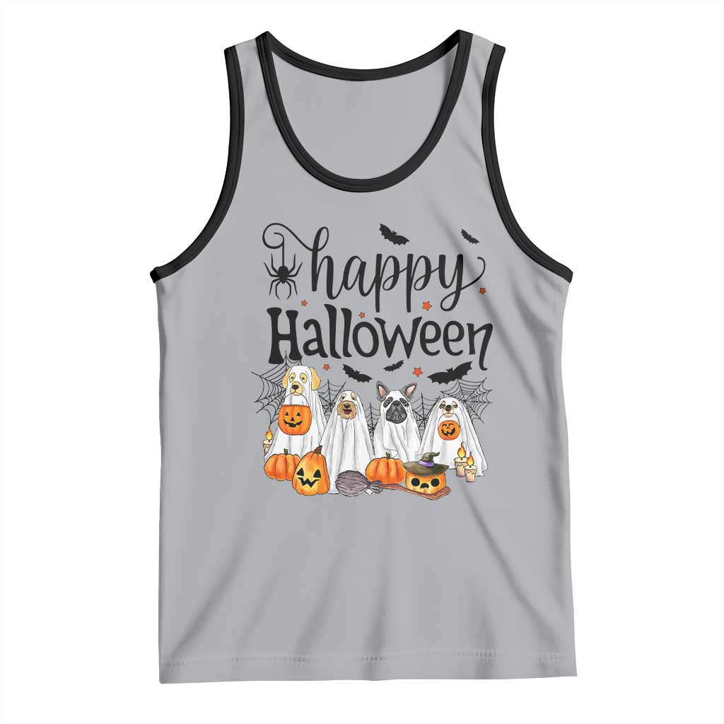 Happy Halloween Dog Ghost Spooky Season Tank Top TS11 Athletic Heather Black Print Your Wear