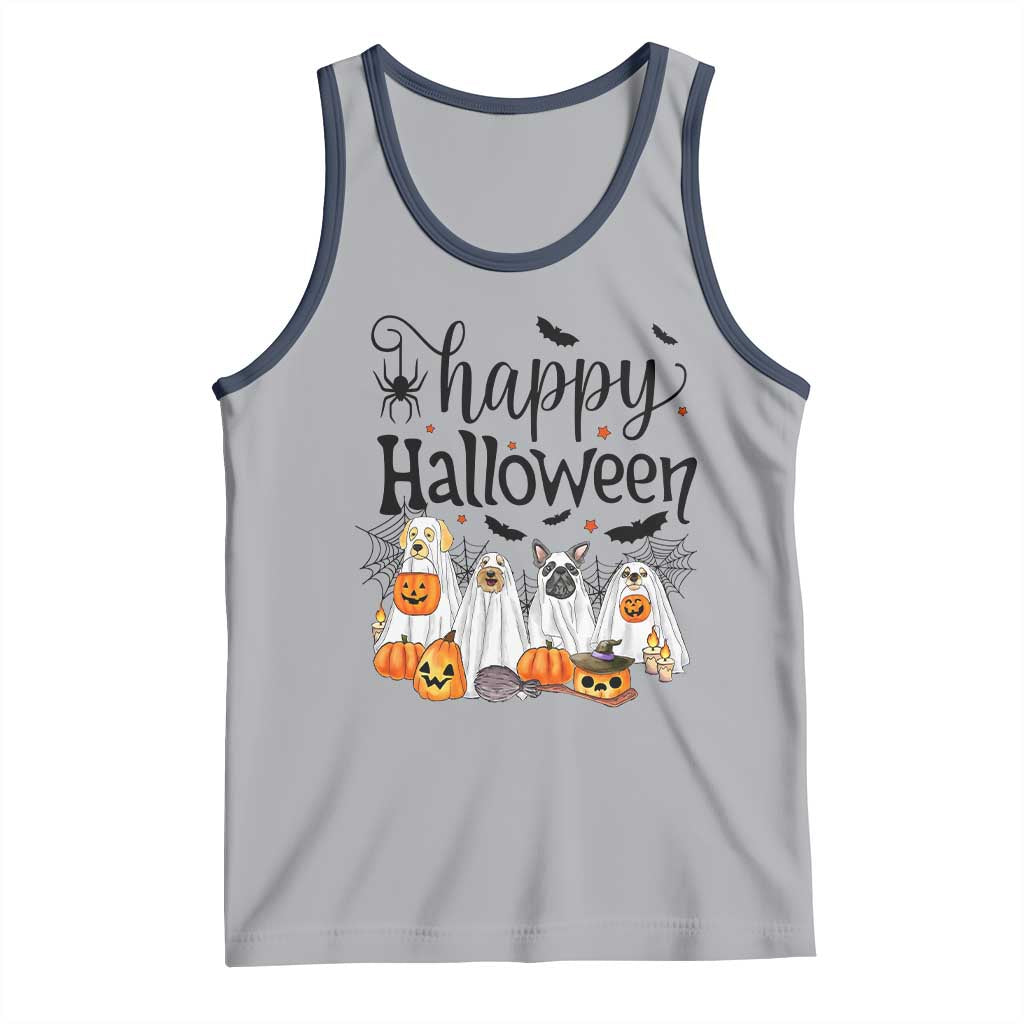 Happy Halloween Dog Ghost Spooky Season Tank Top TS11 Athletic Heather Navy Print Your Wear