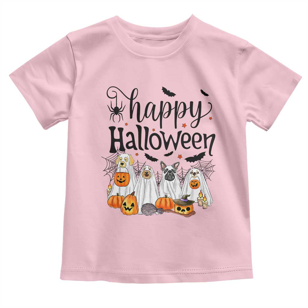 Happy Halloween Dog Ghost Spooky Season Toddler T Shirt TS11 Light Pink Print Your Wear