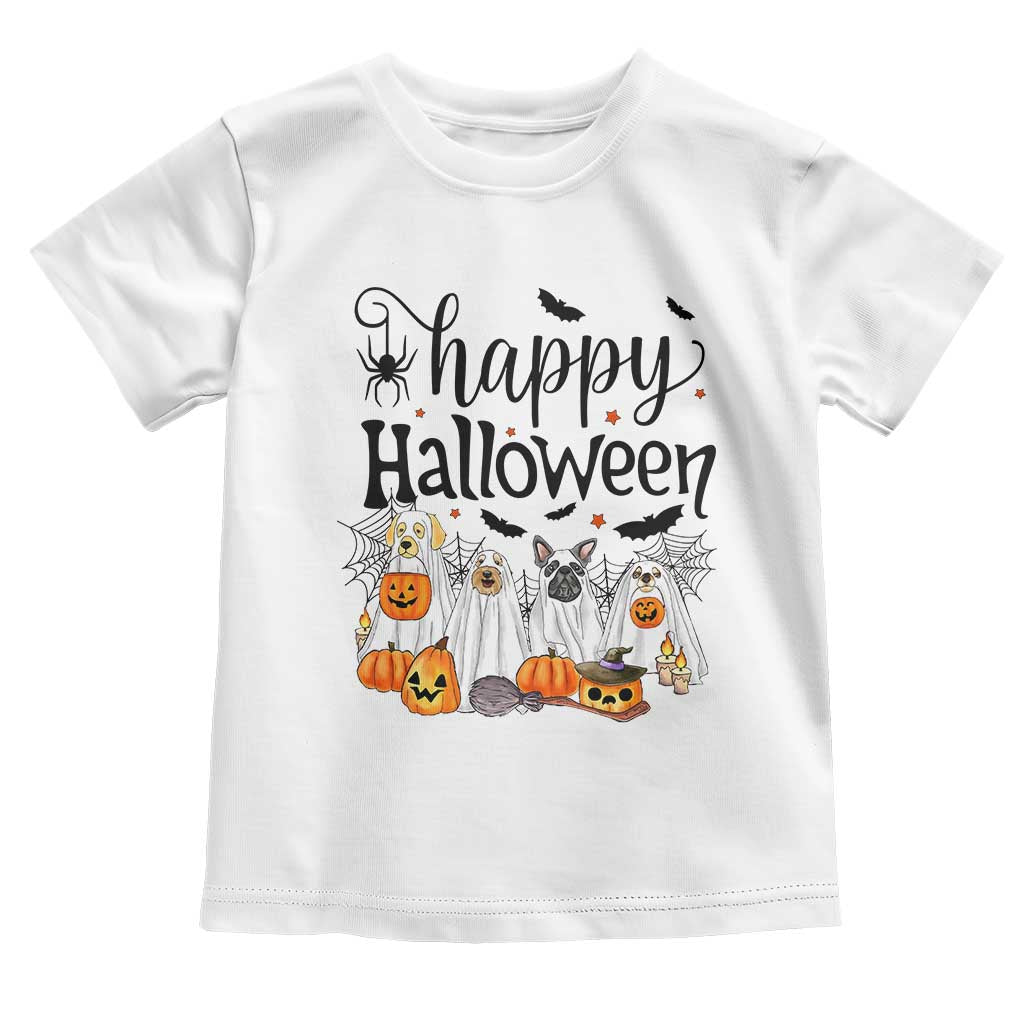 Happy Halloween Dog Ghost Spooky Season Toddler T Shirt TS11 White Print Your Wear