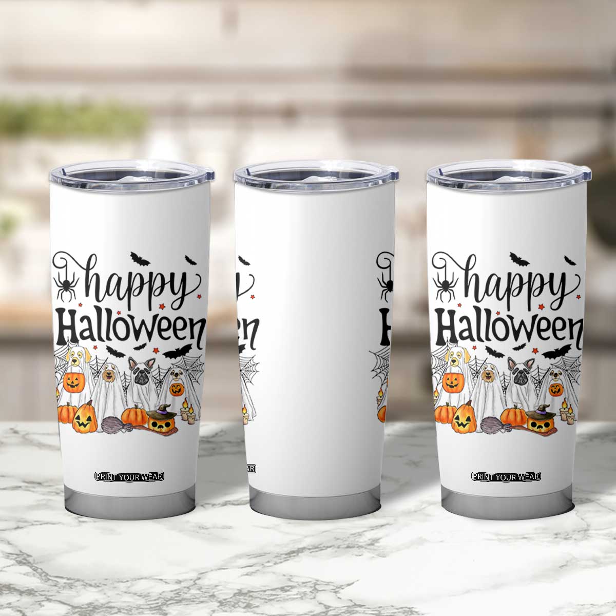 Happy Halloween Dog Ghost Spooky Season Tumbler Cup TS11 Print Your Wear