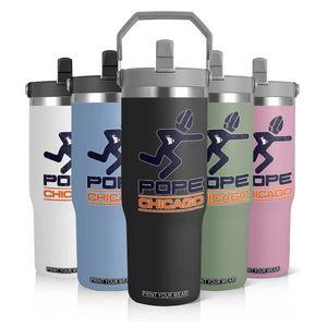 Chicago Pope Leo XIV American Football Flip Straw Tumbler TS11 Print Your Wear