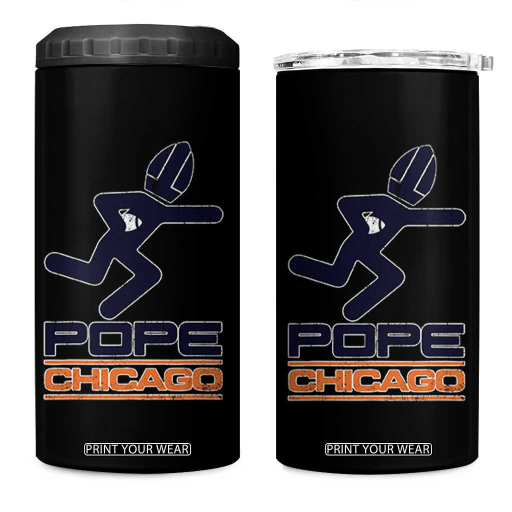 Chicago Pope Leo XIV American Football 4 in 1 Can Cooler Tumbler TS11 One Size: 16 oz Black Print Your Wear