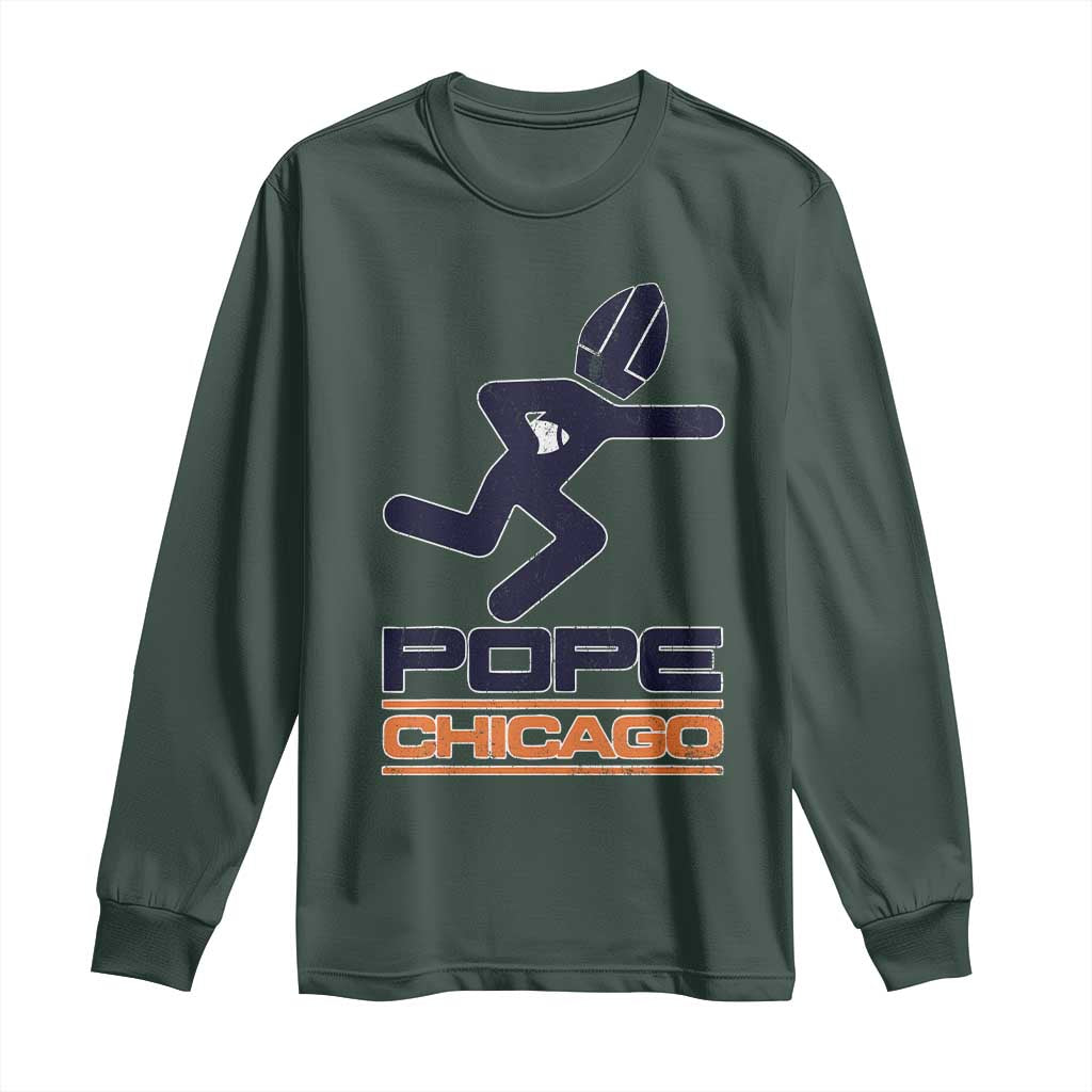 Chicago Pope Leo XIV American Football Long Sleeve Shirt TS11 Dark Forest Green Print Your Wear