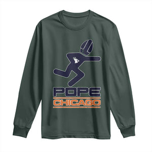 Chicago Pope Leo XIV American Football Long Sleeve Shirt TS11 Dark Forest Green Print Your Wear