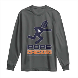 Chicago Pope Leo XIV American Football Long Sleeve Shirt TS11 Dark Heather Print Your Wear