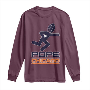 Chicago Pope Leo XIV American Football Long Sleeve Shirt TS11 Maroon Print Your Wear