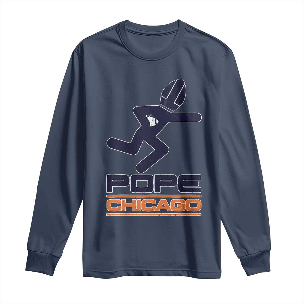 Chicago Pope Leo XIV American Football Long Sleeve Shirt TS11 Navy Print Your Wear