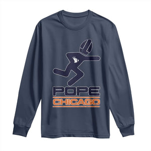 Chicago Pope Leo XIV American Football Long Sleeve Shirt TS11 Navy Print Your Wear