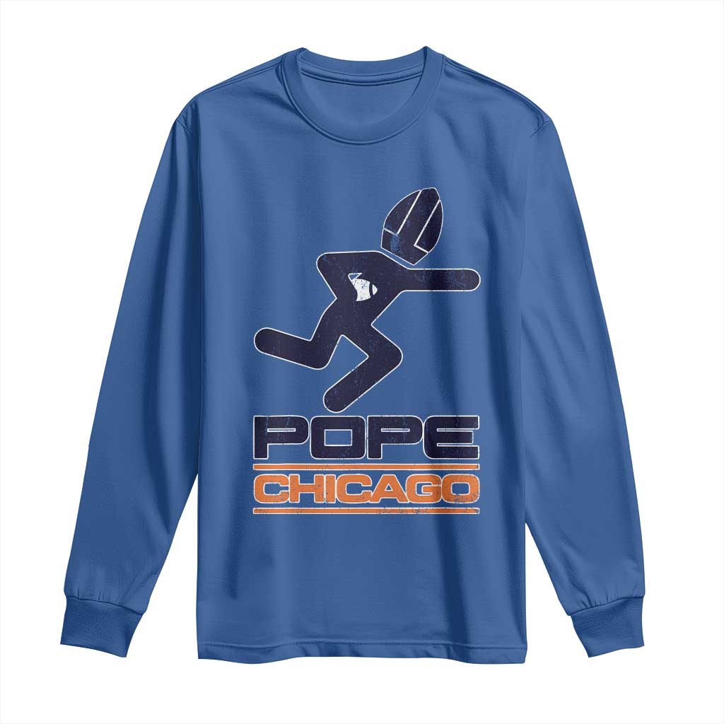 Chicago Pope Leo XIV American Football Long Sleeve Shirt TS11 Royal Blue Print Your Wear