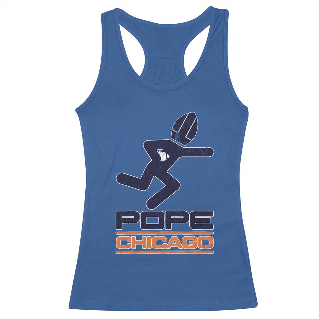 Chicago Pope Leo XIV American Football Racerback Tank Top TS11 Royal Blue Print Your Wear