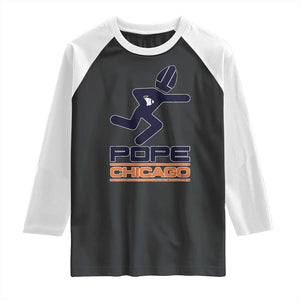 Chicago Pope Leo XIV American Football Raglan Shirt TS11 Black White Print Your Wear