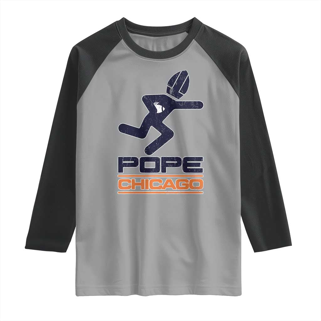 Chicago Pope Leo XIV American Football Raglan Shirt TS11 Sport Gray Black Print Your Wear