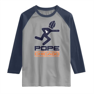Chicago Pope Leo XIV American Football Raglan Shirt TS11 Sport Gray Navy Print Your Wear