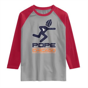 Chicago Pope Leo XIV American Football Raglan Shirt TS11 Sport Gray Red Print Your Wear
