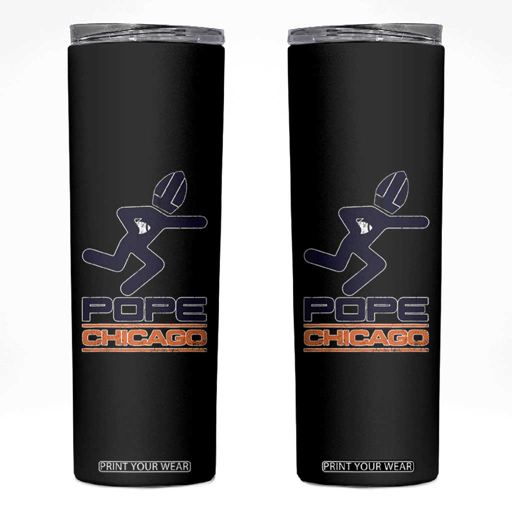 Chicago Pope Leo XIV American Football Skinny Tumbler TS11 Black Print Your Wear