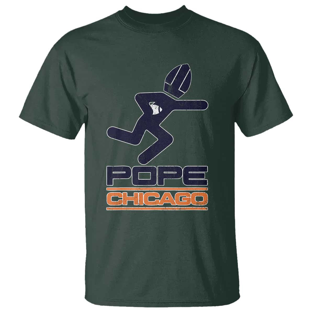 Chicago Pope Leo XIV American Football T Shirt TS11 Dark Forest Green Print Your Wear