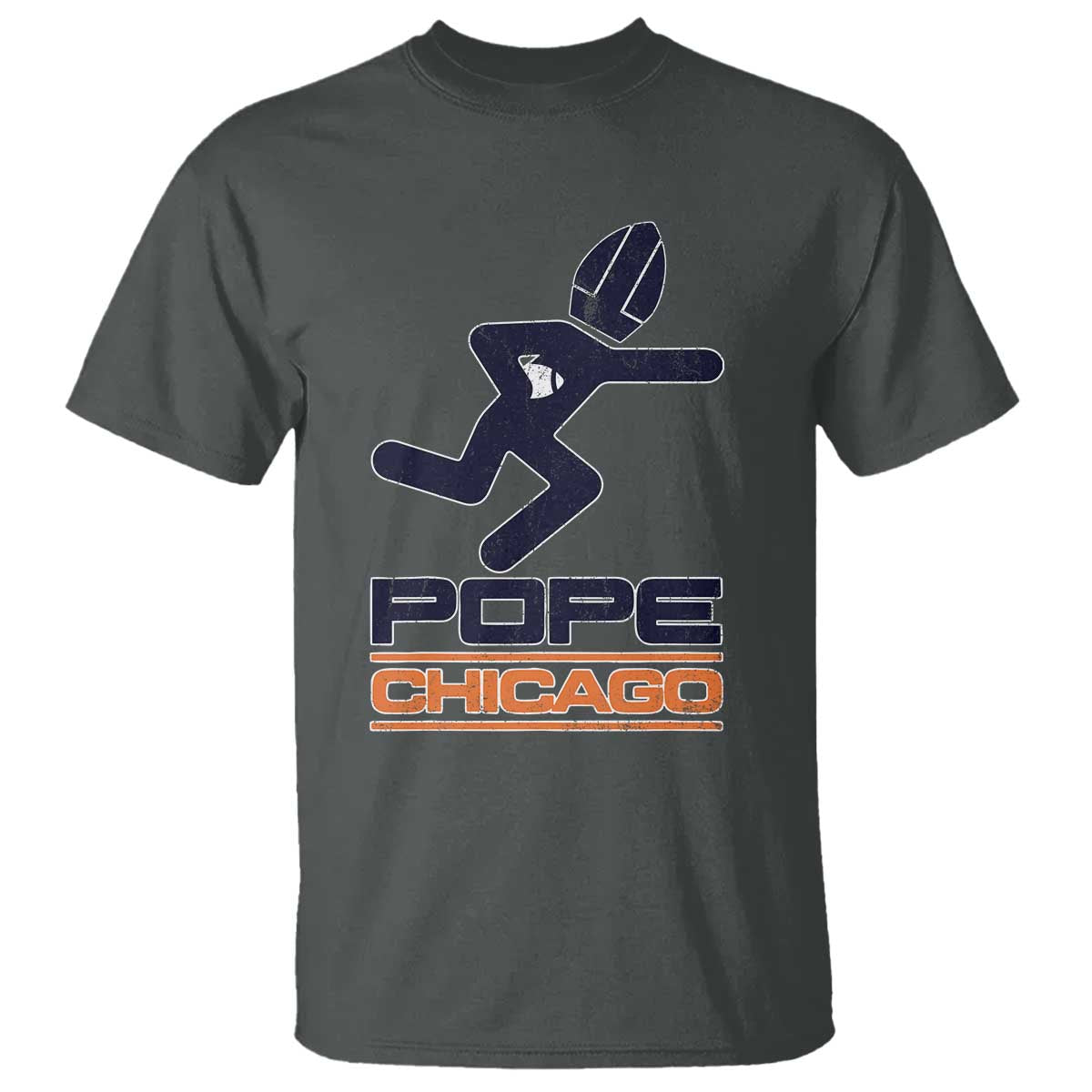 Chicago Pope Leo XIV American Football T Shirt TS11 Dark Heather Print Your Wear