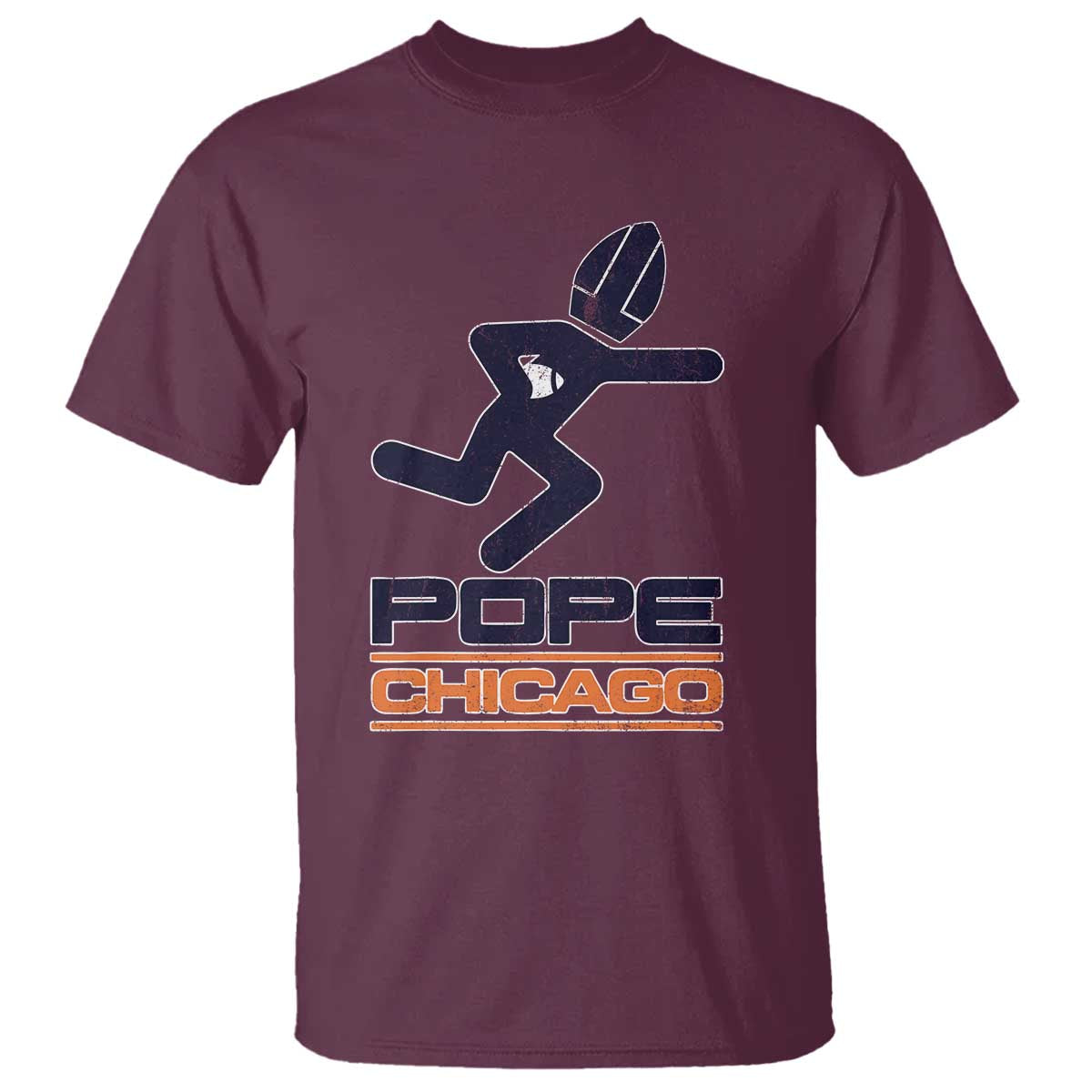 Chicago Pope Leo XIV American Football T Shirt TS11 Maroon Print Your Wear