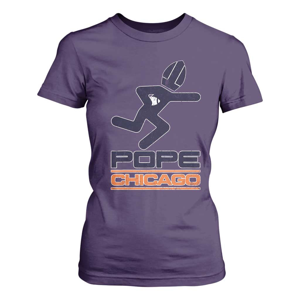 Chicago Pope Leo XIV American Football T Shirt For Women TS11 Purple Print Your Wear