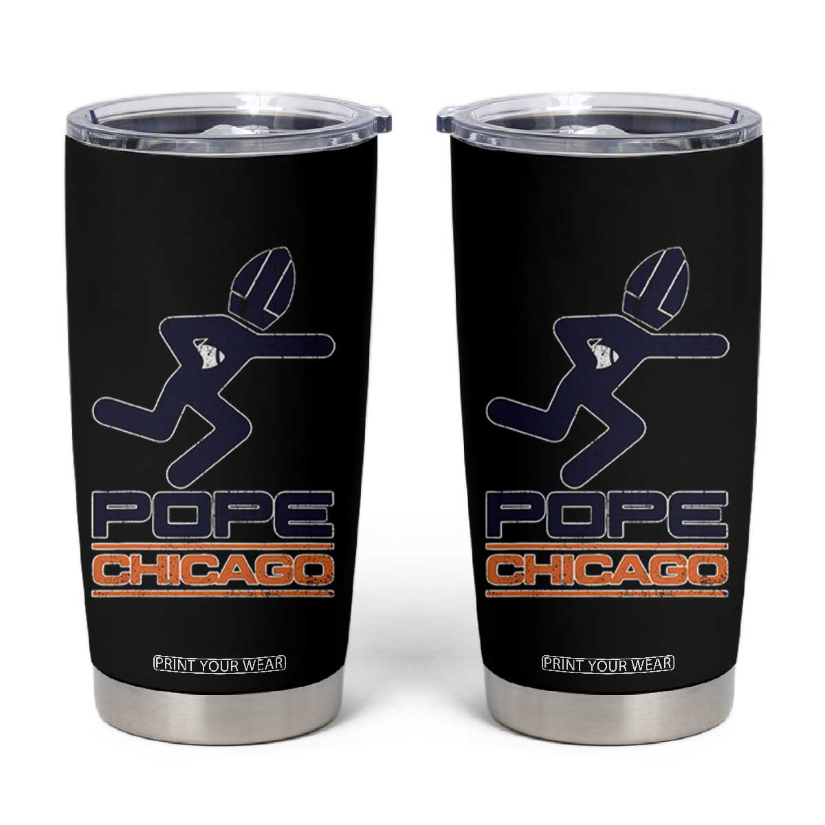 Chicago Pope Leo XIV American Football Tumbler Cup TS11 Black Print Your Wear