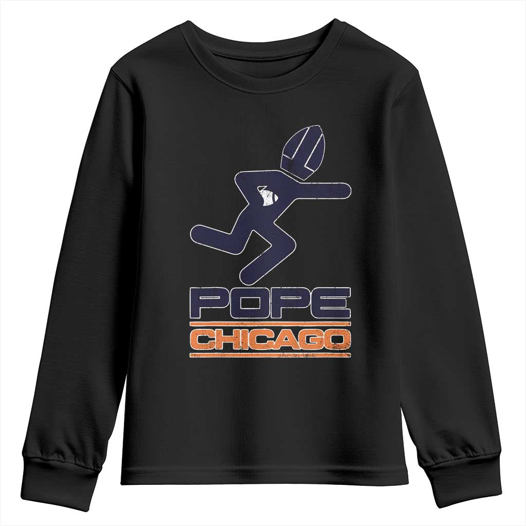 Chicago Pope Leo XIV American Football Youth Sweatshirt TS11 Black Print Your Wear