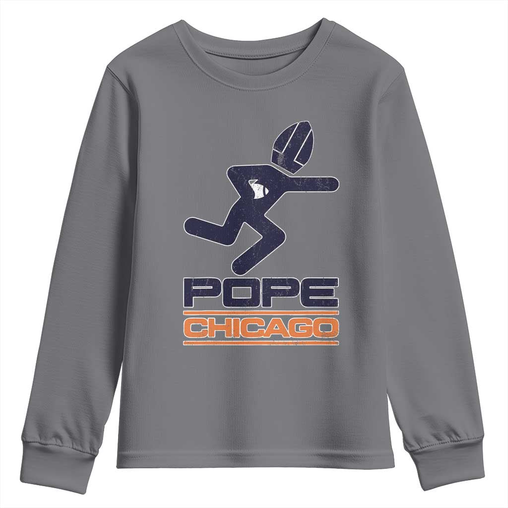 Chicago Pope Leo XIV American Football Youth Sweatshirt TS11 Charcoal Print Your Wear