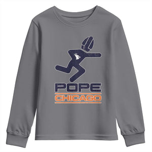 Chicago Pope Leo XIV American Football Youth Sweatshirt TS11 Charcoal Print Your Wear