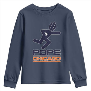 Chicago Pope Leo XIV American Football Youth Sweatshirt TS11 Navy Print Your Wear