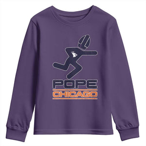 Chicago Pope Leo XIV American Football Youth Sweatshirt TS11 Purple Print Your Wear