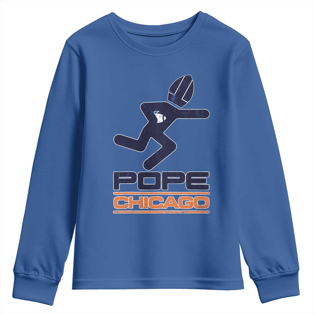 Chicago Pope Leo XIV American Football Youth Sweatshirt TS11 Royal Blue Print Your Wear