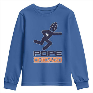 Chicago Pope Leo XIV American Football Youth Sweatshirt TS11 Royal Blue Print Your Wear