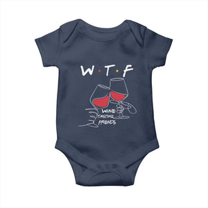 Funny Thanksgiving Friendsgiving Baby Onesie WTF Wine Tasting Friends - Print Your Wear