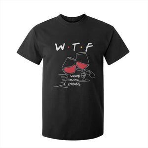 Funny Thanksgiving Friendsgiving T Shirt For Kid WTF Wine Tasting Friends - Print Your Wear
