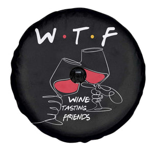 Funny Thanksgiving Friendsgiving Spare Tire Cover WTF Wine Tasting Friends - Print Your Wear