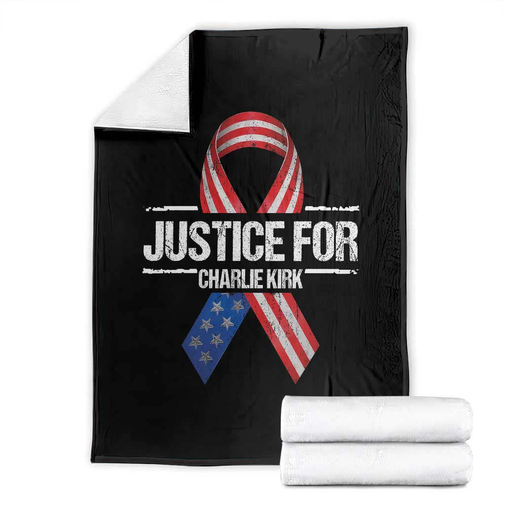 Justice For Charlie Kirk Throw Blanket Patriotic Tribute Human Rights Activist TS11 Black Print Your Wear