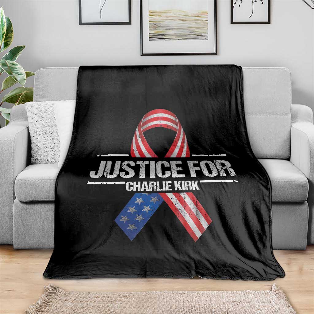 Justice For Charlie Kirk Throw Blanket Patriotic Tribute Human Rights Activist TS11 Print Your Wear