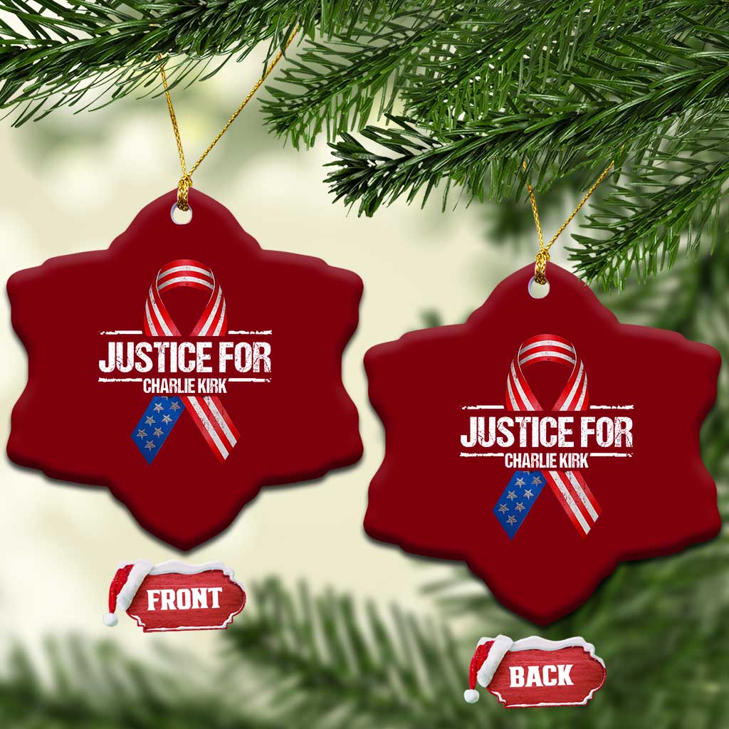 Justice For Charlie Kirk Ceramic Ornament Patriotic Tribute Human Rights Activist TS11 Print Your Wear