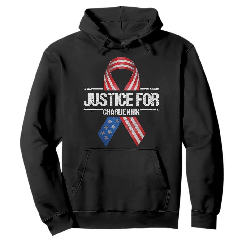 Justice For Charlie Kirk Hoodie Patriotic Tribute Human Rights Activist TS11 Black Print Your Wear