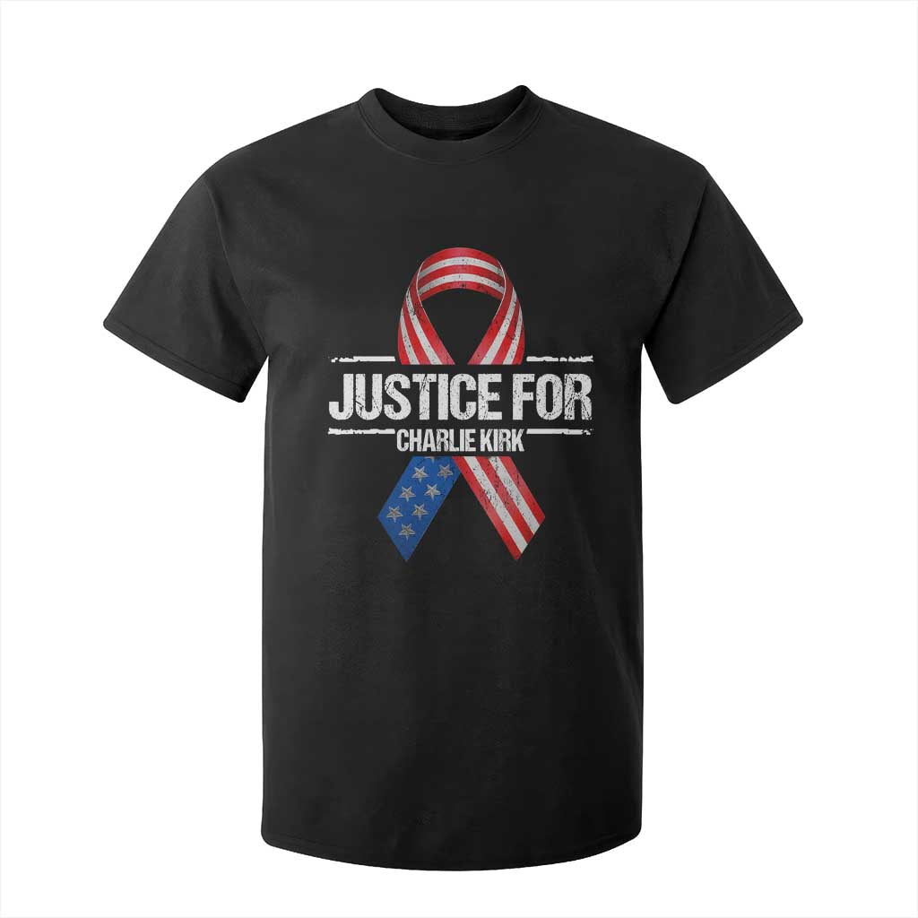 Justice For Charlie Kirk T Shirt For Kid Patriotic Tribute Human Rights Activist TS11 Black Print Your Wear
