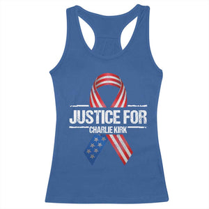 Justice For Charlie Kirk Racerback Tank Top Patriotic Tribute Human Rights Activist TS11 Royal Blue Print Your Wear
