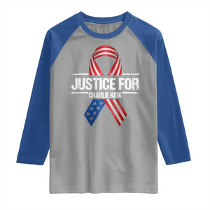 Justice For Charlie Kirk Raglan Shirt Patriotic Tribute Human Rights Activist TS11 Sport Gray Royal Print Your Wear