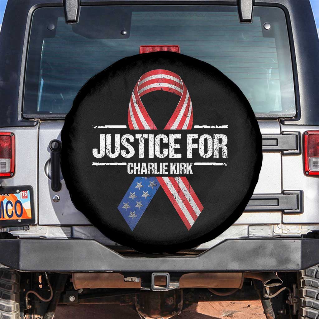 Justice For Charlie Kirk Spare Tire Cover Patriotic Tribute Human Rights Activist TS11 No hole Black Print Your Wear