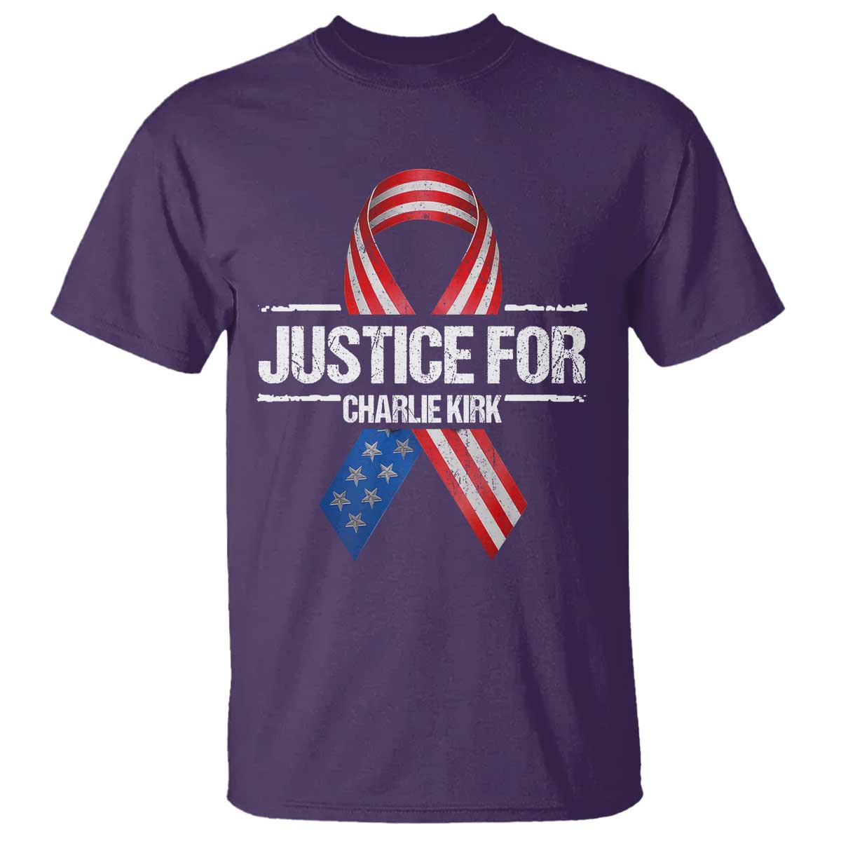 Justice For Charlie Kirk T Shirt Patriotic Tribute Human Rights Activist TS11 Purple Print Your Wear